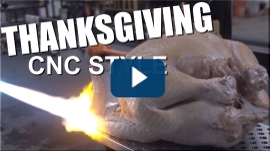 Thanksgiving dinner in a machine shop